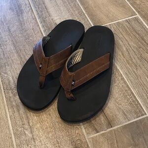 Nautica Men's Sandals with Brown Strap and Black Sole